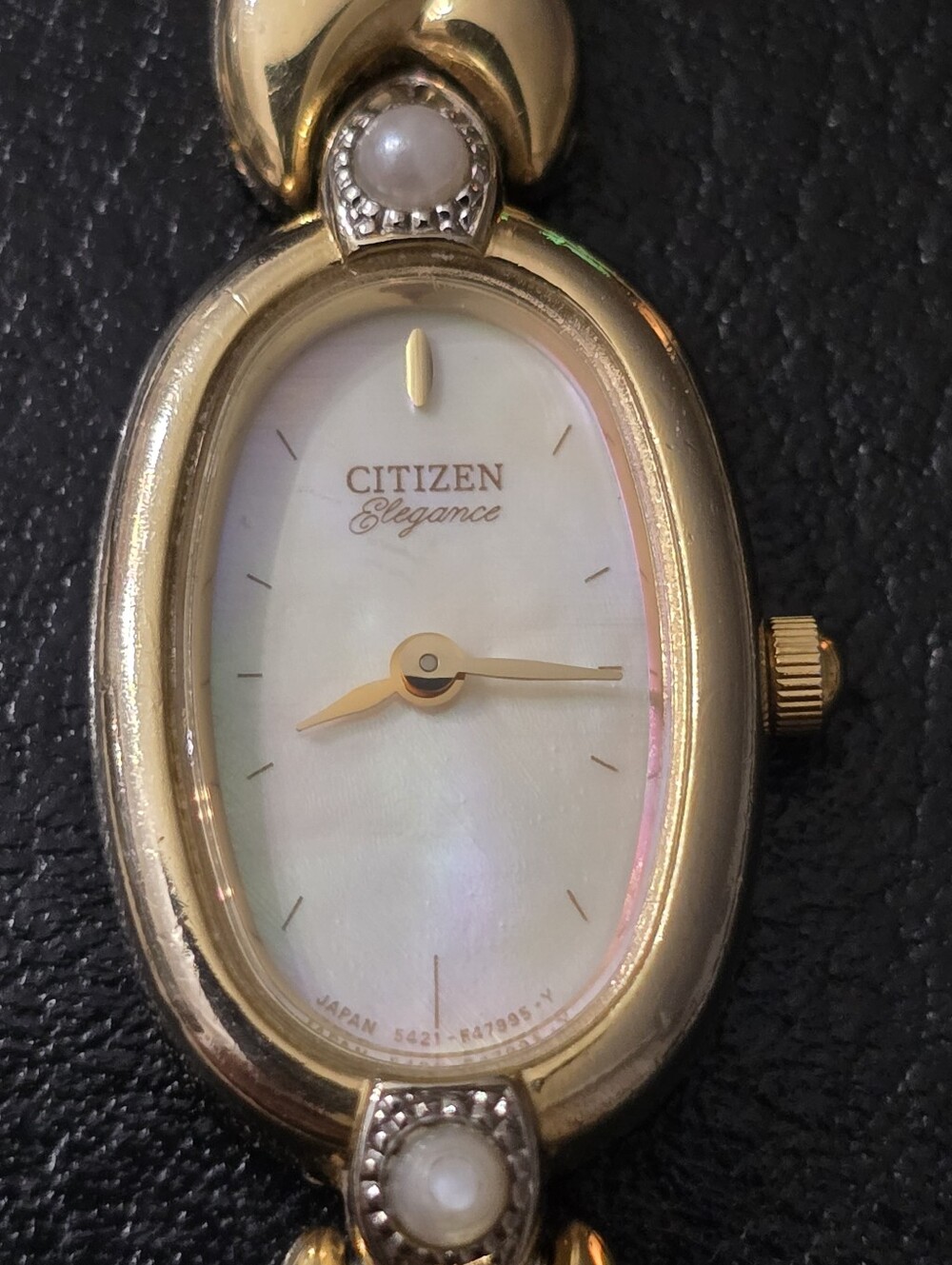 Citizen Gold-Tone Women's Oval Watch with Mother-of-Pearl Dial